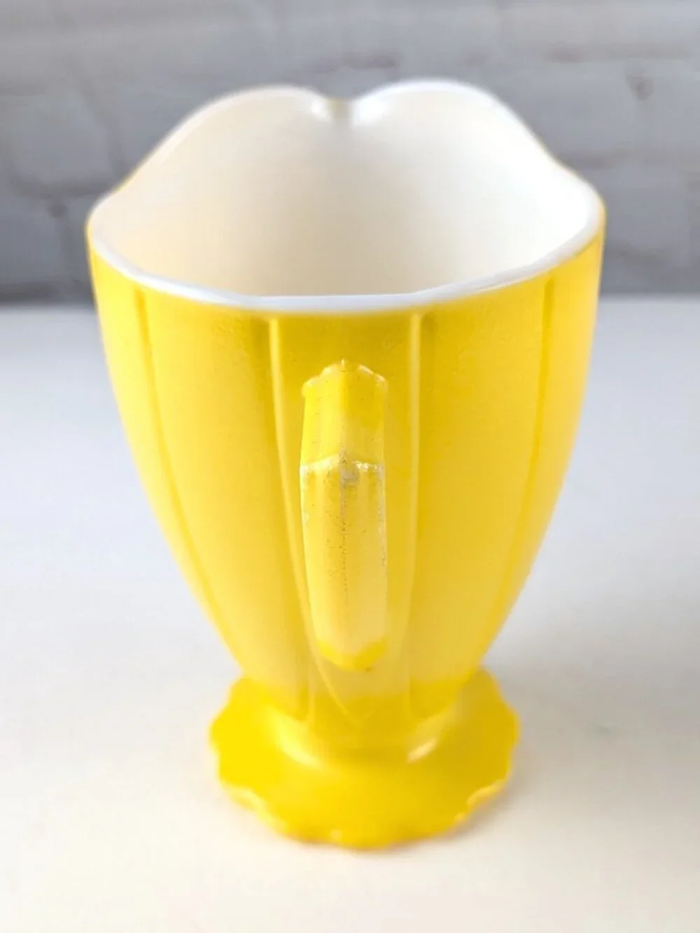 Vintage 40s/50s Hazel Atlas Creamer Yellow Milk Glass